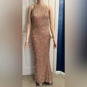 Elegant Multicolor Sequin Maxi Dress